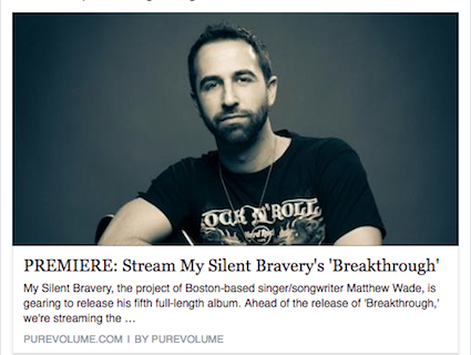 My Silent Bravery Breakthrough Premiere on Purevolume