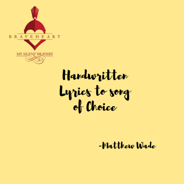 Handwritten Lyrics of Your Choice